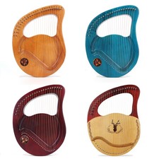 24-String Lyre Harp with Carry Bag Mahogany Lyre Harp Gift for Beginner Musician