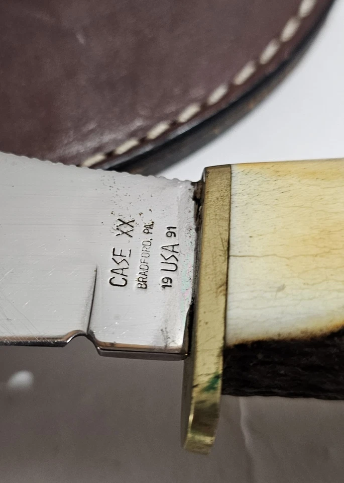Cuchillo de caza Case XX 523-5 SS ciervo vintage 1991 Bradford PA EE. UU. con funda Foto 4 de 4