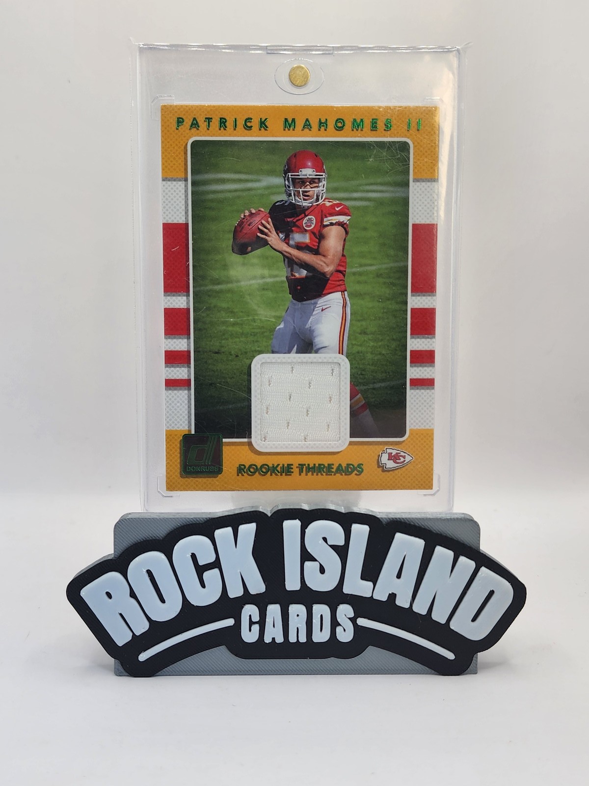 Patrick Mahomes II 2017 Panini Donruss ROOKIE Threads Green #7