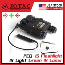 PEQ-15 Flashlight IR Lighting IR/Green Laser Tactical Weapon Light SOTAC US