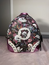 Ed Hardy Tattoo Print Pink Metallic Backpack
