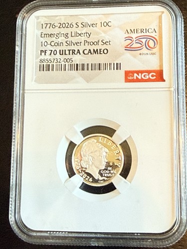 1776 2026 S Silver Proof Dime 10c NGC PF70 Ultra Cameo Emerging Liberty