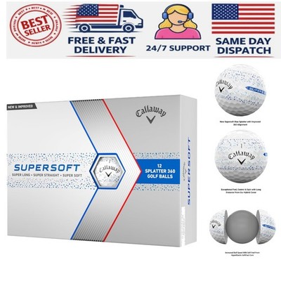 2023 Supersoft Golf Balls - 12-Pack with Blue Splatter for Improved Performance