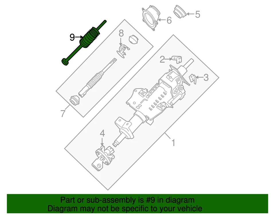 Nissan 2005-2025 genuino - eje de dirección junta universal 48080-EA00A Foto 3 de 3