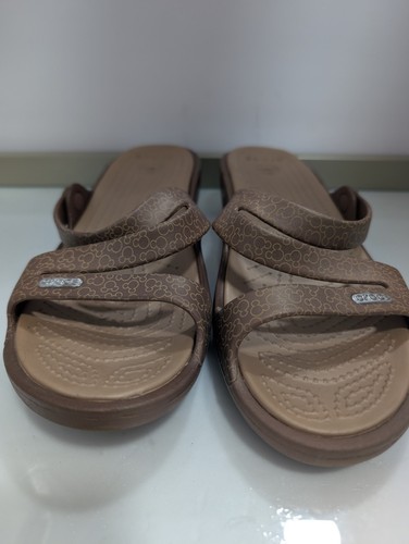 FREE SHIP Crocs X Disney Patricia Mickey Mouse Sandal Womens Size 9 Brown Slides - Picture 2 of 4