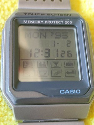 Casio VDB-200 Memory Protect 200 Touchscreen Watch For Parts Or Repair