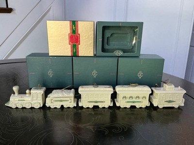LENOX YULETIDE EXPRESS LOCOMOTIVE Train Christmas Ornament Box Set COMPLETE