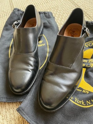 E. Vogel custom made single monk strap shoes black size 9.5 US