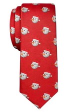 Men's Tartan Check Woven Microfiber Skinny Tie One Size Red