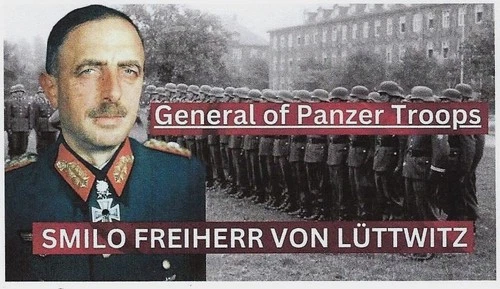 WW2 PANZER GENERAL FREIHERR VON LUETTWITZ KNIGHTS CROSS O.L.SWORDS WAR SGND.LTTR