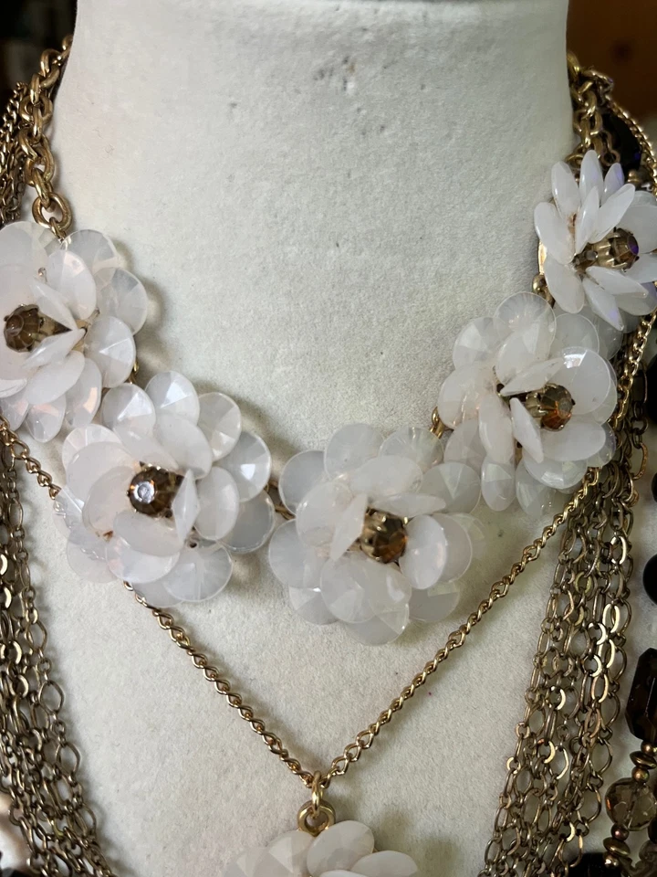 Лот из 3 ожерелий 1 Cold Water Creek 2 цветочный дизайн 18» многослойный вид  - Изображение 3 из 4