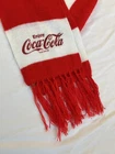 Vintage Coca-Cola Red White Striped Scarf Orlon Acrylic Fringe USA Advertising