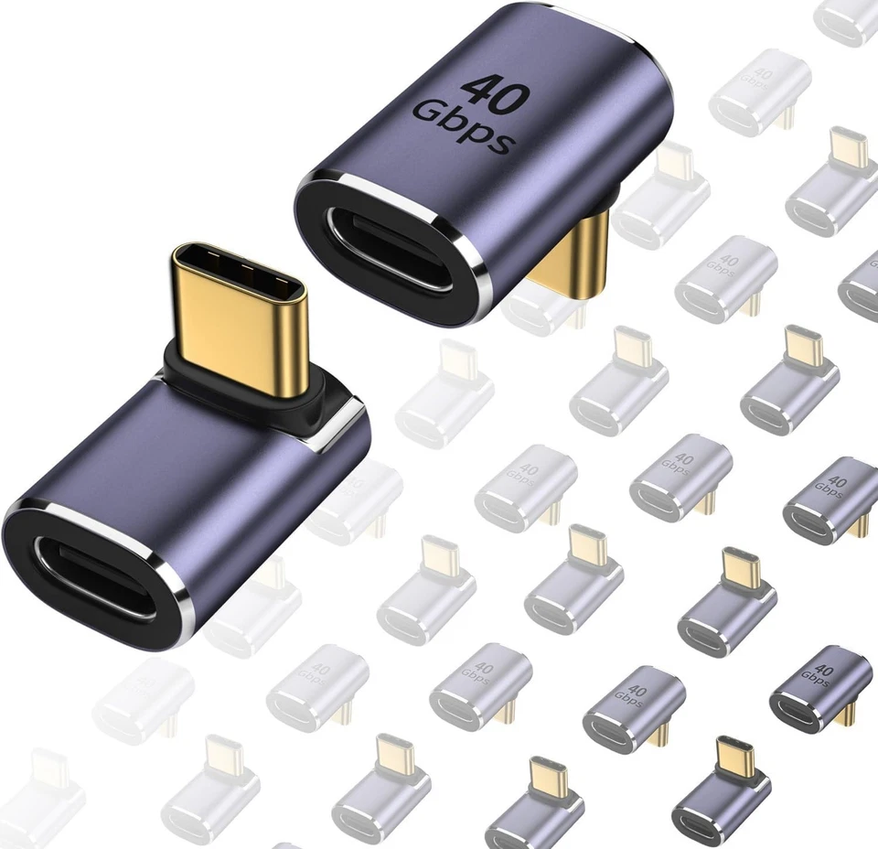 High-Speed 90 Degree USB C Adapter - Multi-Functional Connector Set for Devices - Image 3 of 4