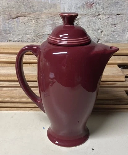 Homer Laughlin FIESTA Ware CINNABAR Coffee Pot With Lid Retired Color 9" Tall