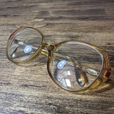 Vintage Christian Dior Eyeglasses Sunglasses Frames Only Amber Yellow READ