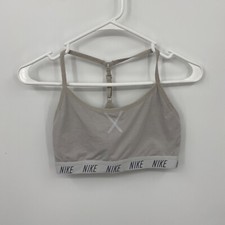 Nike Women's Lightweight Dri-Fit Sports Bra Athletic Sports Solid Gray Size M