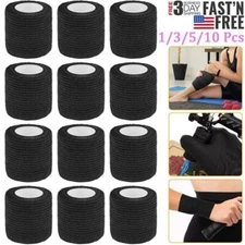 1-10Pcs Tattoo Self Adhesive Bandage Wrap Grip Cohesive Elastic Tape 2" x 5yards