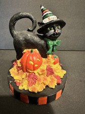 See’s Candies Halloween Container Lid Plastic Black Cat 4”T