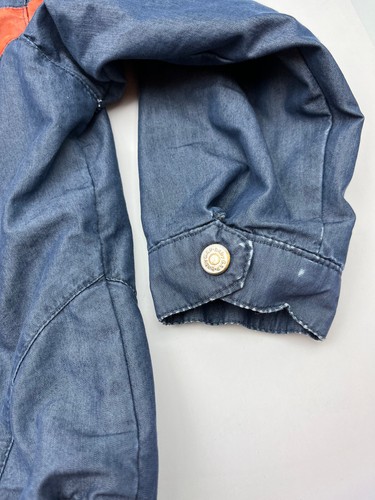 Denim Jacket Colorblock Stripe Baby GAP 4xl 4 Years Size Full Zip w Pockets Boys - Picture 15 of 16