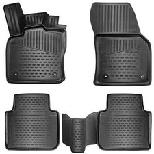 ELMASLINE 3D Gummimatten Set für SKODA KODIAQ ab 2016 Design Fußmatten 5cm Rand