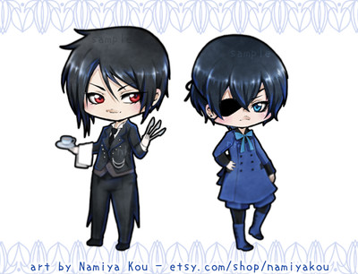 Kawaii Black Butler Charms Kuroshitsuji Keychain Cute Sebastian