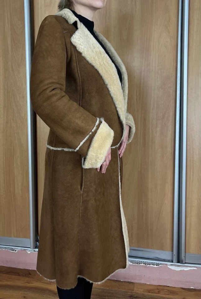 复古 Nicole Farhi 女式羊皮大衣 Uk8/USA 4 意大利 — 第 3/4 张图片