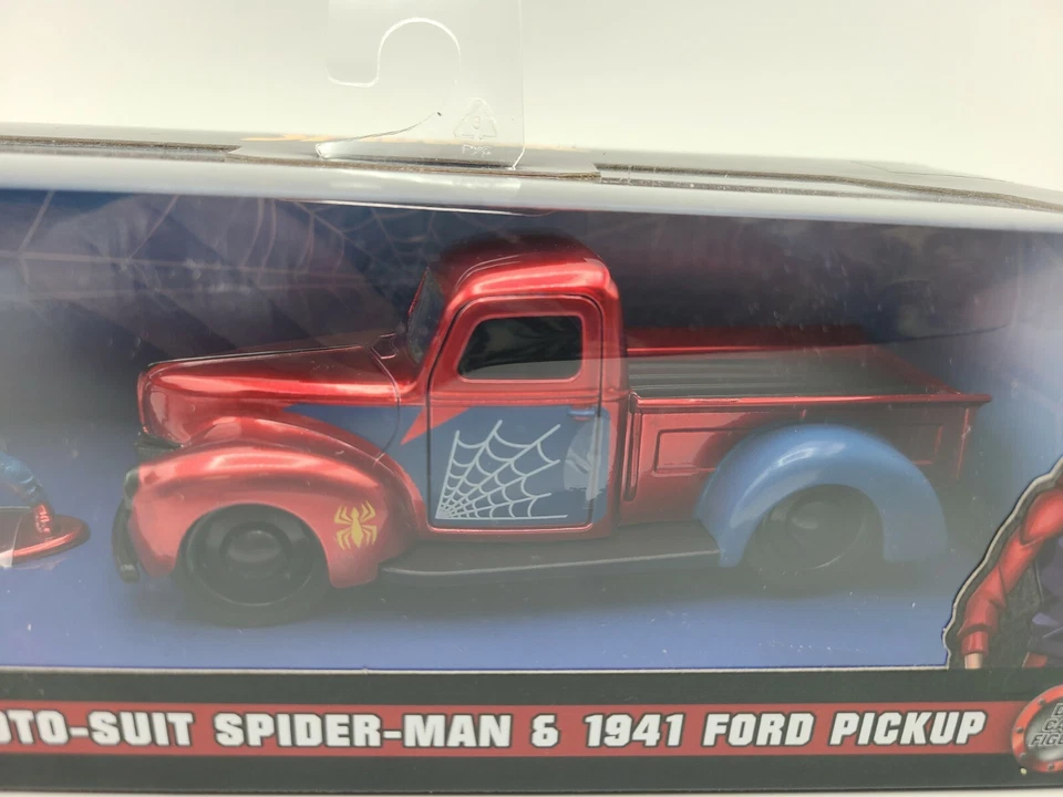 Jada 1:32 Marvel Spiderman Proto-Suit Spider-Man & 1941 Ford Pickup Novo Na Caixa - Imagem 2 de 4