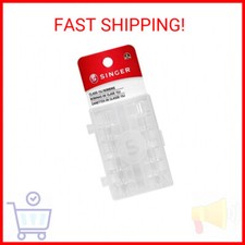 SINGER 06543 Class 15J Bobbins, Transparent, 12-Count