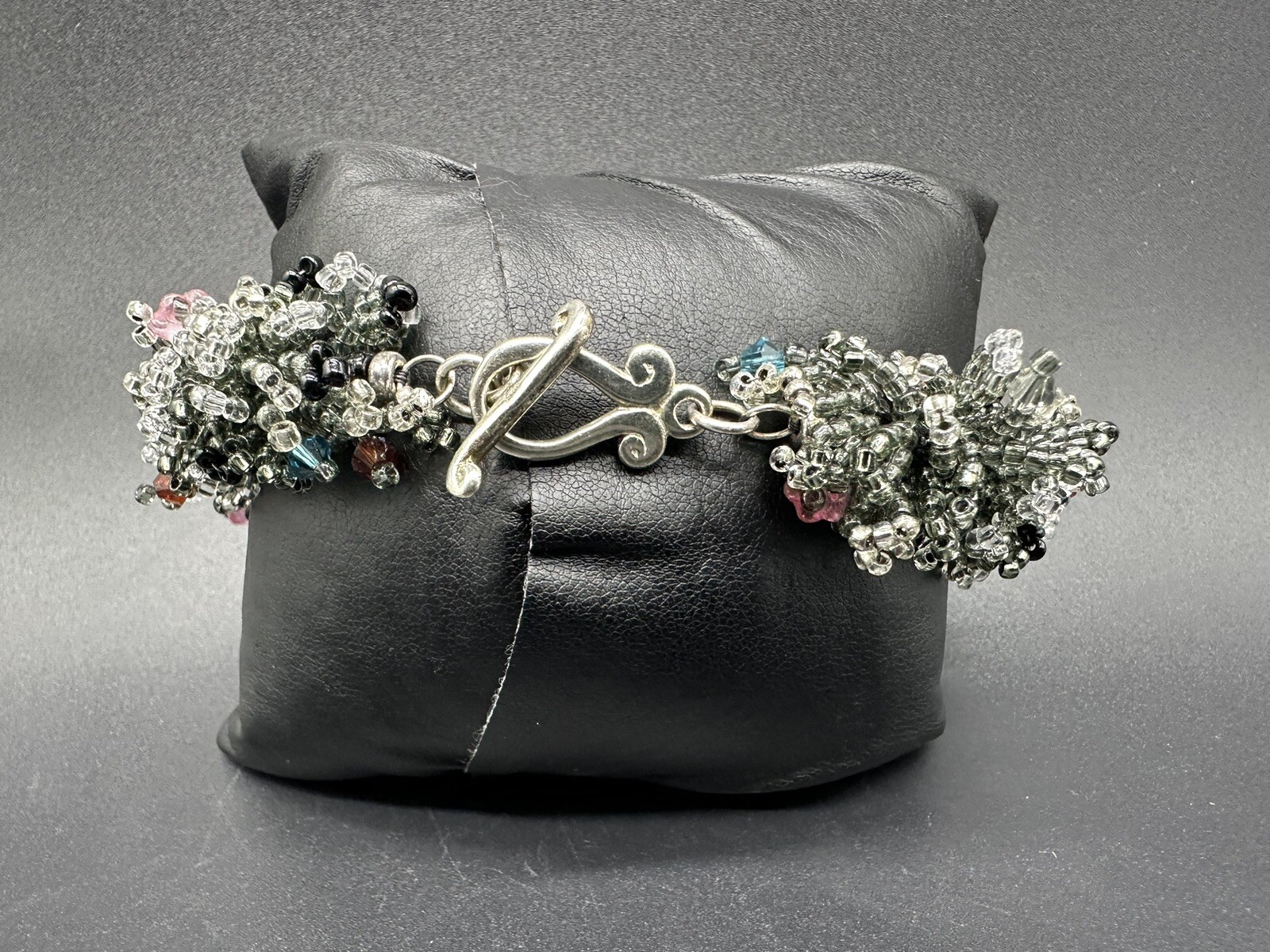 Sterling Silver Statement Loaded Center Piece Bra… - image 4