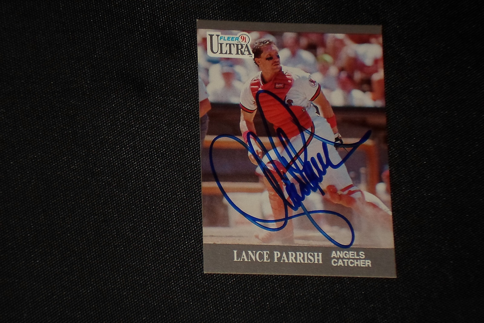 LANCE PARRISH 1991 FLEER ULTRA SIGNED AUTOGRAPHED CARD #51 ANGELS
