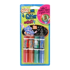 Foohy Mini Washable Glitter Markers, Assorted Colors, 4/Pack