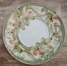 Pink & Green Petite Floral Saucer Plate - Age & Designer Unknown