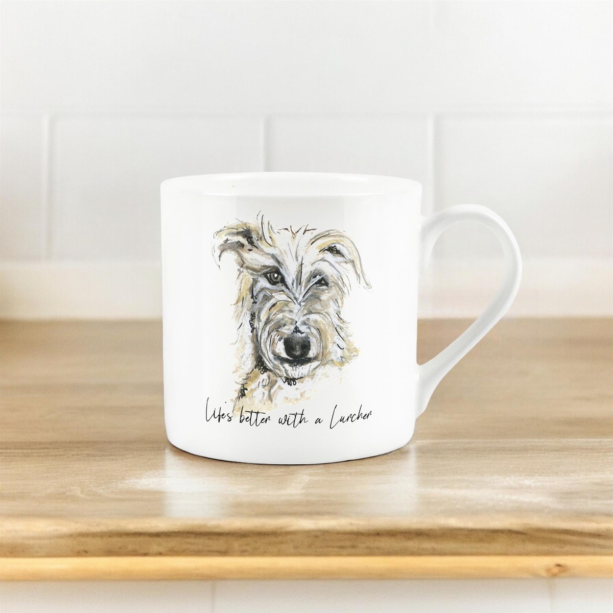 Lurcher Mug Bone China Tea/Coffee Cup Gift for Dog Lovers UK