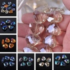 10pcs Heart Faceted Crystal Glass Loose Spacer Beads Charms DIY Jewelry Making