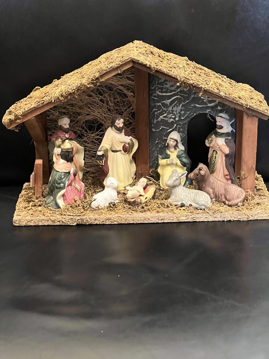 Nativity Set Porcelain and Wood Vintage 9 Piece | eBay