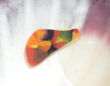 Sea Glass, Multi Color Piece Orange Red Yellow Black