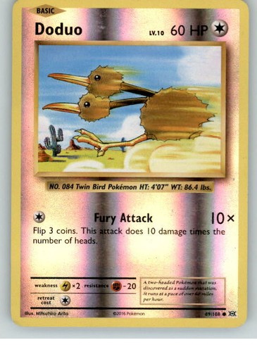 Doduo 69/108 Evolutions Reverse Holo - Pokémon Card - Lp
