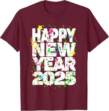 New Years Eve Party Supplies NYE 2025 Happy New Unisex T-Shirt