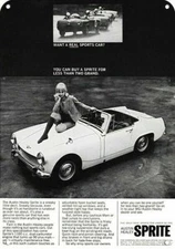 1966 AUSTIN HEALEY Sprite Convertible Sports Car DECORATIVE REPLICA METAL SIGN