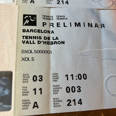 Billet Préliminaire De Tennis Des Jeux Olympiques 1992 - Souvenirs Stubs Du 3 Août 1992