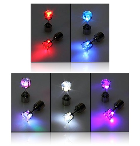 6 Paar LED Light Up Ohrringe - KOSTENLOSER VERSAND US-VERKÄUFER - Lila Farbe - Bild 2 von 3