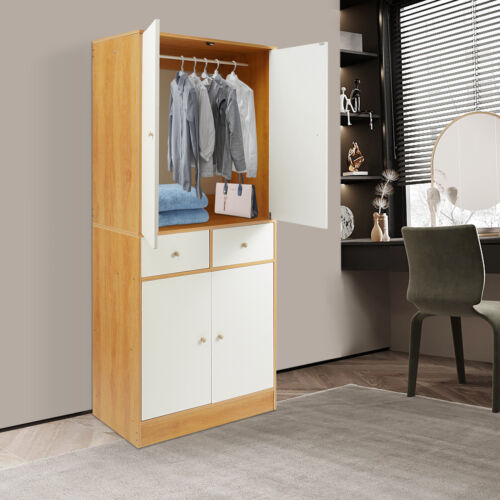 180cm/70.87” Tall Storage Cabinet Clothes Cabinet Storage Organizer With 4 Doors