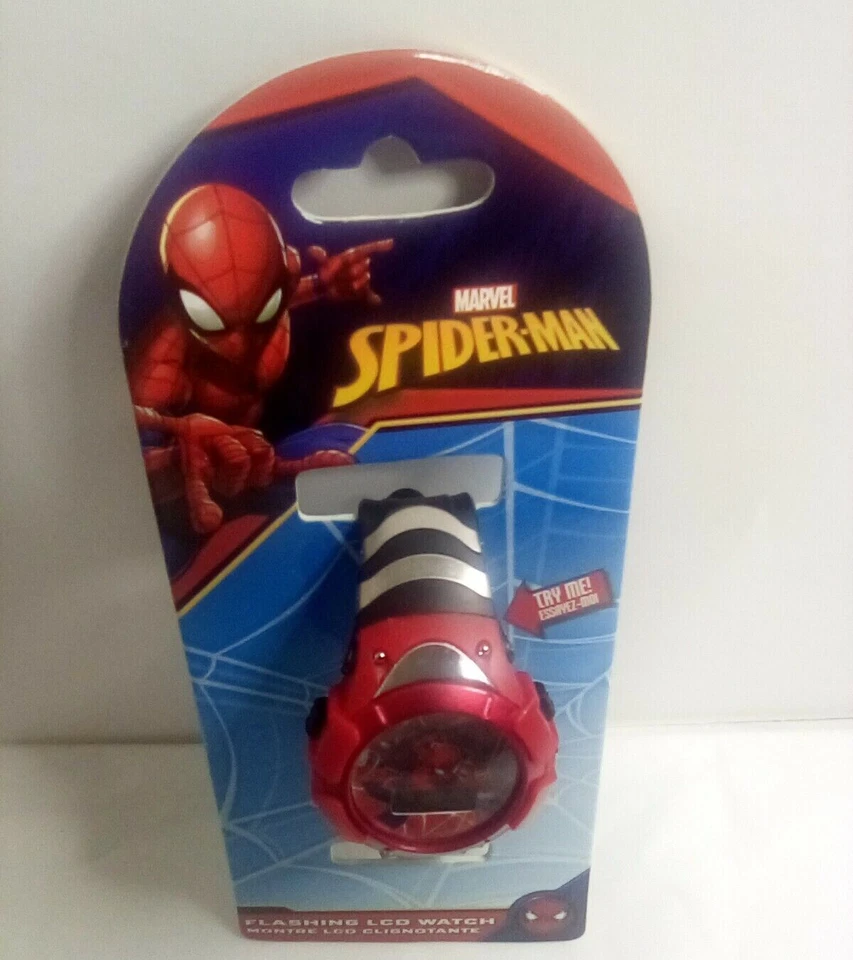 Marvel Spiderman Intermitente LCD Niños Niño Reloj Nuevo Foto 2 de 4