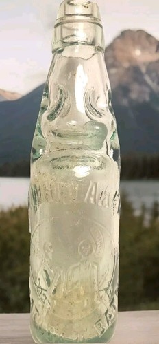 Botella de mármol Codd de vidrio Inglaterra baño Matlock M. Whittaker vintage aspecto en relieve - Imagen 2 de 18