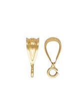 14K Gold Filled 3x9mm Jewelry Bails with Open Parallel Ring 2pcs for DIY Jewelry