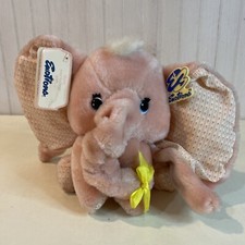 Vintage 1983 Mattel Emotions Pink Elephant Plush Stuffed Animal Toy, With Tags.