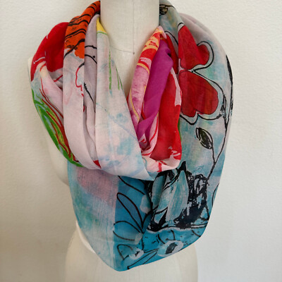 Desigual 'Magic Flower' Rectangular Boho Scarf - Gorgeous, new! Pop of Color