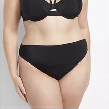 New Lane Bryant Womans Sz 18 Plus Swim Brief Bikini Swimsuit Bottom Black NWT