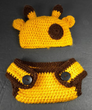 HANDMADE Knit CROCHET Infant GIRAFFE Hat NEWBORN Baby PICTURES Adorable