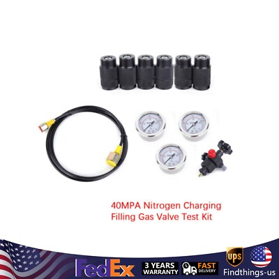 #ad #ad Hydraulic Accumulator Nitrogen Charging Gas Valve Fill Pressure Test Kit2M Hose $163.11